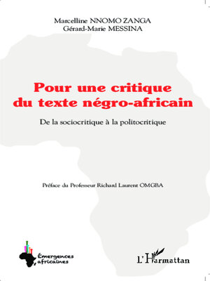 cover image of Pour une critique du texte négro-africain